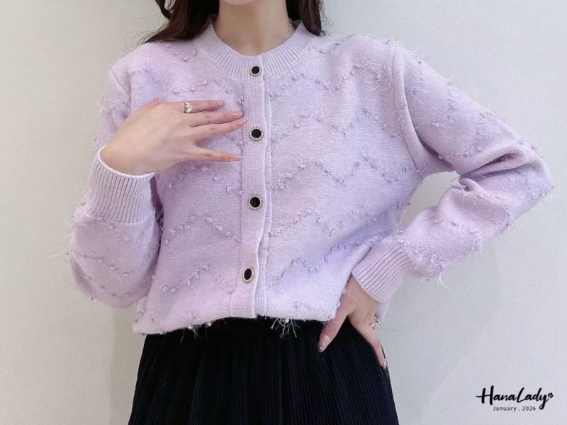 LEA34 金蔥細閃毛絲球球上衣 