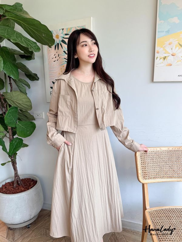 WSA67 兩件式外套加修身背心長洋 