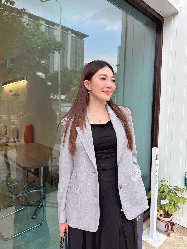 WFA97 必收金屬環美背雙釦西外 