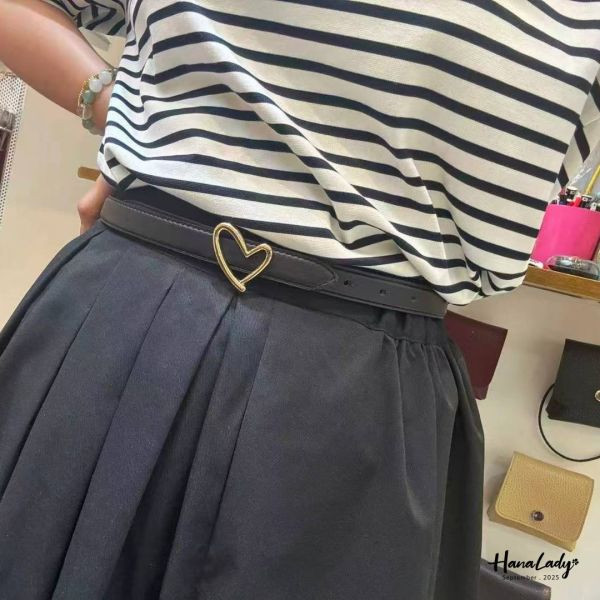 WKA85 簍空愛心牛皮腰帶 