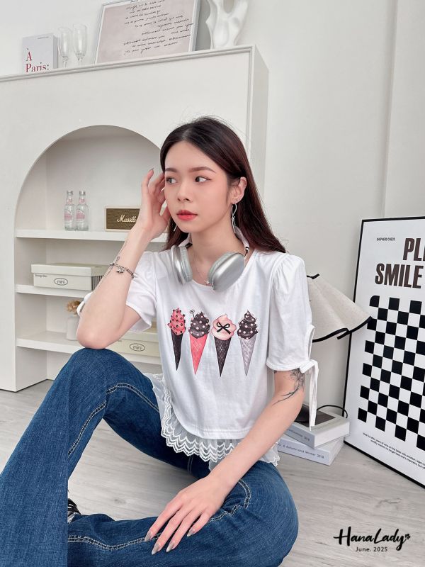 WLA61 甜美冰淇淋蕾絲上衣 