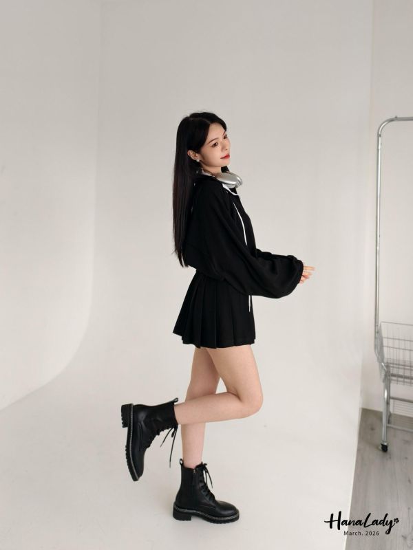 LSA05 字母腰設計百摺褲裙 