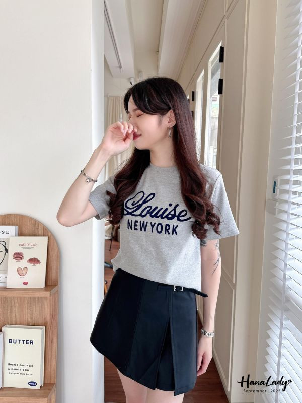 WKA10 配色麂皮字母厚棉T 