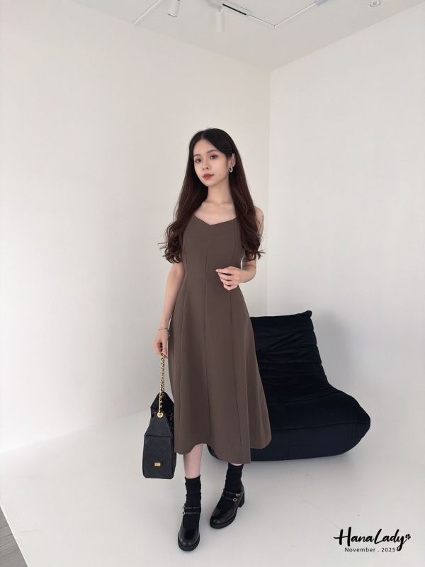 WJA99 顯瘦V領收腰綁帶長洋 