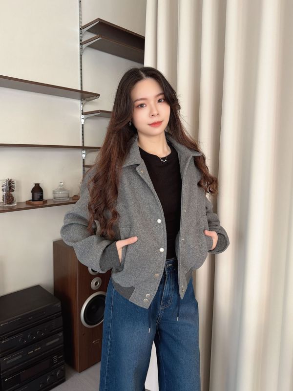 WQA04 微舖棉厚磅毛料外 