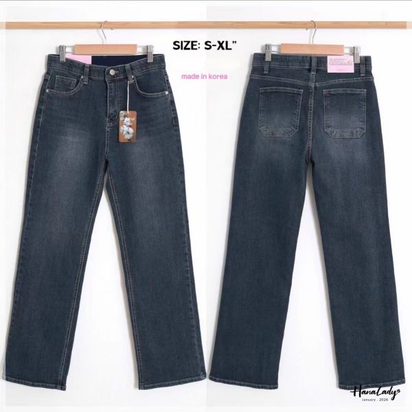 LEB11 簡約韓系直筒丹寧褲 