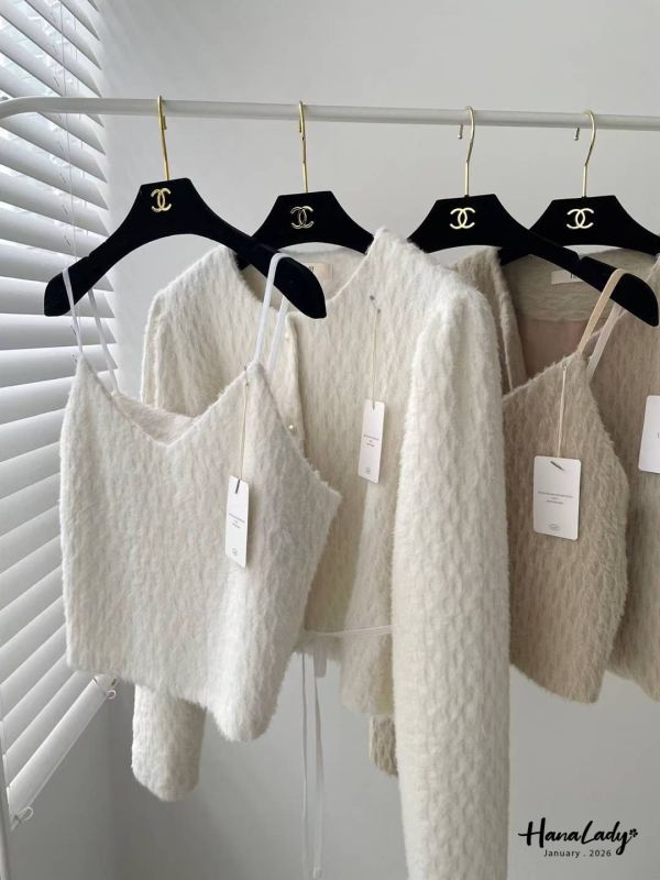 LEA38 高質感氣質毛絲兩件式上衣 