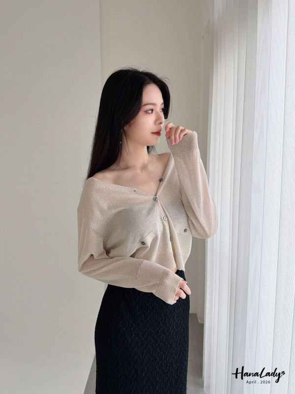 LFA14 極致輕薄針織排釦上衣 