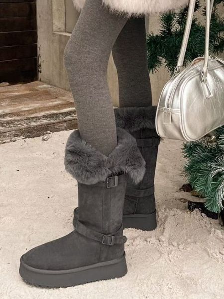 WQB54 可可愛愛釦帶設計雪靴 