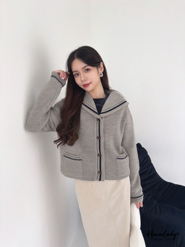 WJB13 日系海軍領琥珀釦上衣 