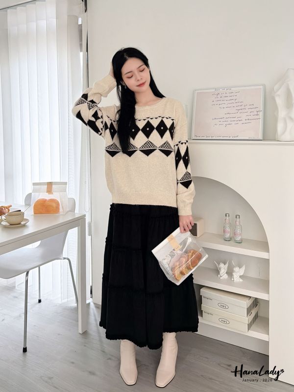 LEB06 冬天的浪漫蜜桃絨長裙 