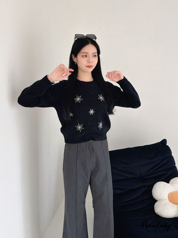 LEA91 輕薄棉絨休閒微喇叭西裝褲 