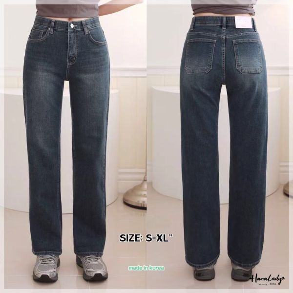 LEB11 簡約韓系直筒丹寧褲 