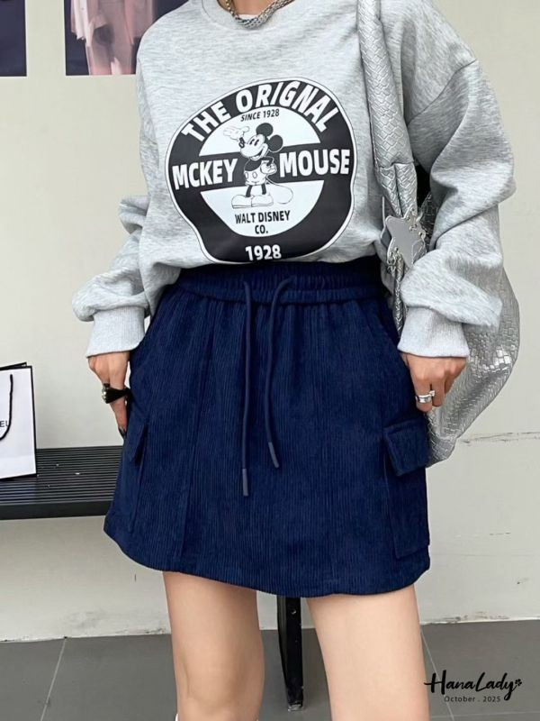 WTA85 燈心絨工裝休閒褲裙 