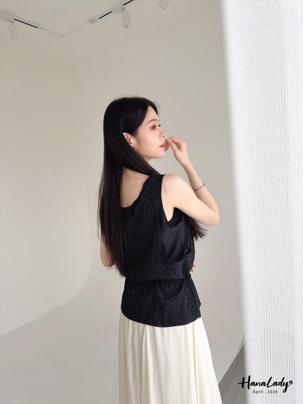 LFA24 浪漫點點綁結上衣 