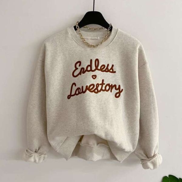 WQB09 立體刺繡愛心內刷毛T 