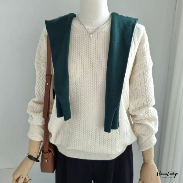 LEA85 多色可選親膚麻花針織衫 