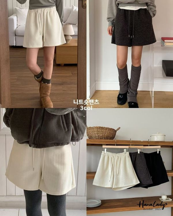 WTA81 暖暖內磨毛針織短褲 