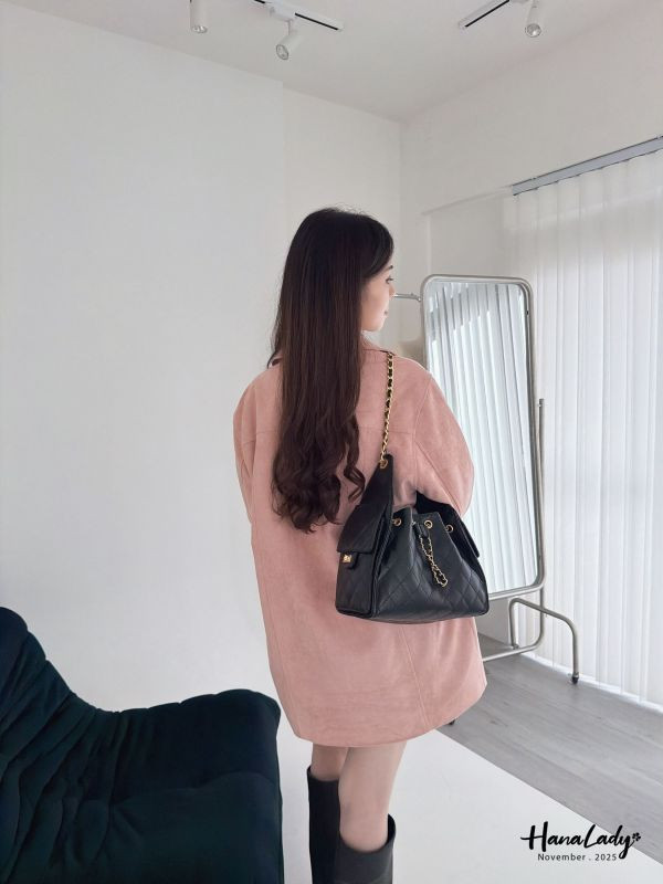 WJA92 秋冬必備簡約麂皮長版衫 