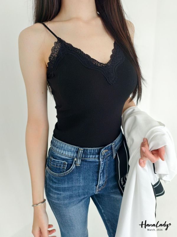 LSA45 蕾絲領滾邊BRATOP 