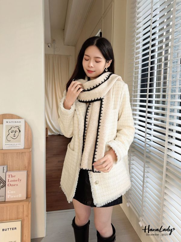 WQA35 超質感金蔥鬚邊小香風外 