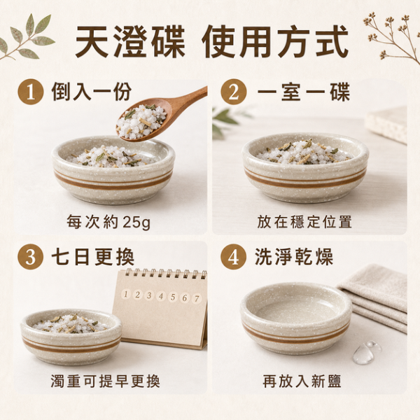 【弗貝多天澄碟】天澄化濁淨化鹽的專用承接之器｜承七日之濁，啟一室之澄 天澄碟,天澄化濁淨化鹽,淨化鹽碟,空間淨化,粗鹽碟,玄關擺設,臥室擺設,客廳擺設,辦公桌擺設,弗貝多