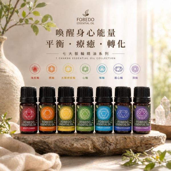 七脈輪精油 弗貝多,七脈輪精油,複方精油,能量平衡,冥想靜心,脈輪療癒,脈輪調和,瑜伽精油