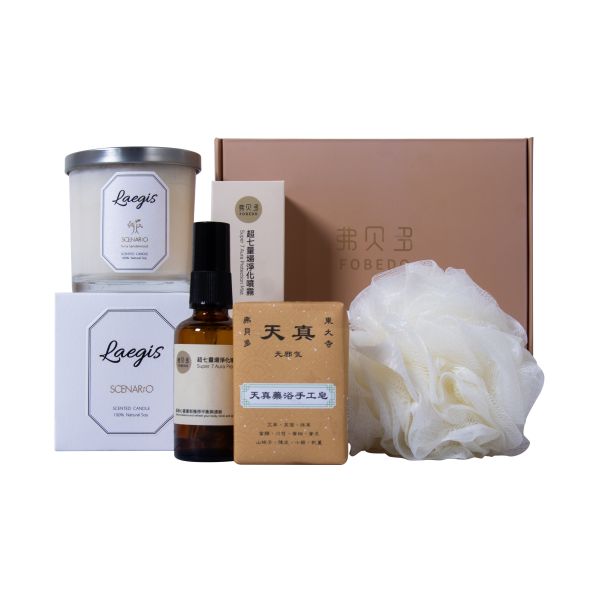 【弗貝多】高頻淨化組｜天真藥浴皂＋超七量場淨化午時水噴霧＋傲地沉檀香氛蠟燭＋泡沫沐浴球｜全方位高頻調理，洗去雜質、提升振動、安定深層，營造穩而不滯的能量環境 高頻淨化組,氣場清潔,能量調理,七脈輪噴霧,沉檀香氛蠟燭,天真藥浴皂,頻率穩定,療癒師推薦,空間穩場,弗貝多
