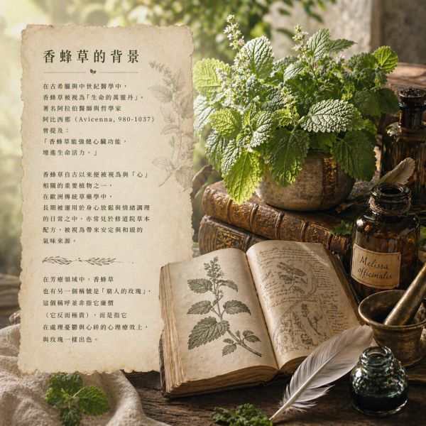 有機香蜂草 Melissa / Melissa officinalis ｜強大的心靈療癒力｜旅行與環境轉換 × 壓力狀態與情緒不安 × 睡前放鬆與節奏調整 香蜂草精油,有機香蜂草精油,Melissa精油,舒緩壓力精油,放鬆精油,助眠精油,旅行放鬆精油,情緒調整精油,草本精油,弗貝多