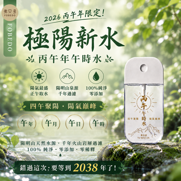 2026 端午限定極陽新水 | 一年僅此一次 | 50ml 限定瓶 午時水,丙午年午時水,極陽新水,端午午時水,開運午時水,淨化噴霧,能量淨化,端午開運商品