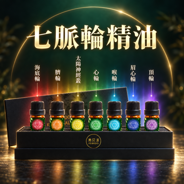 七脈輪精油｜以植物之光啟動七輪能量｜身心靈平衡複方套組 七脈輪精油,脈輪平衡,冥想精油,能量療癒,身心靈香氛