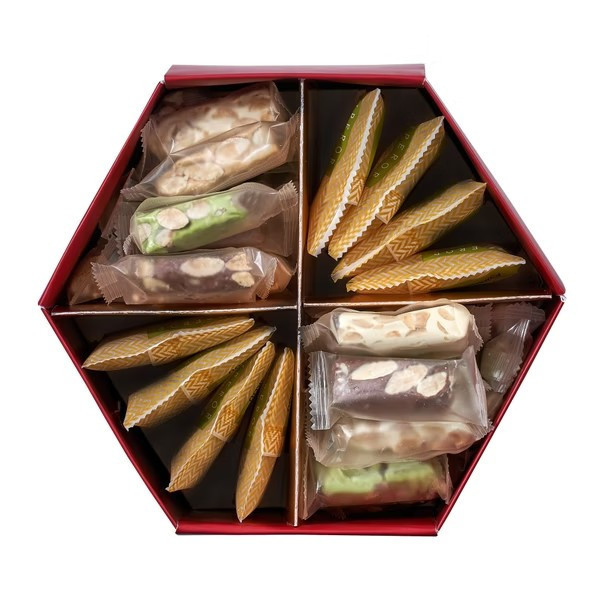 皇樓 喫甜六角提盒B (桃酥/牛軋糖) 