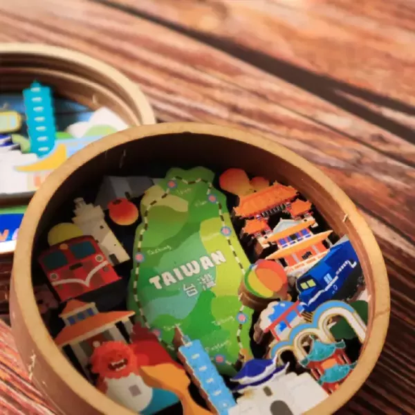 台灣紀念品 圓形DIY冰箱貼 