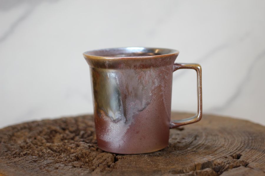 240ml 柴燒古銅金 方韻杯 咖啡杯 台灣鶯歌製 