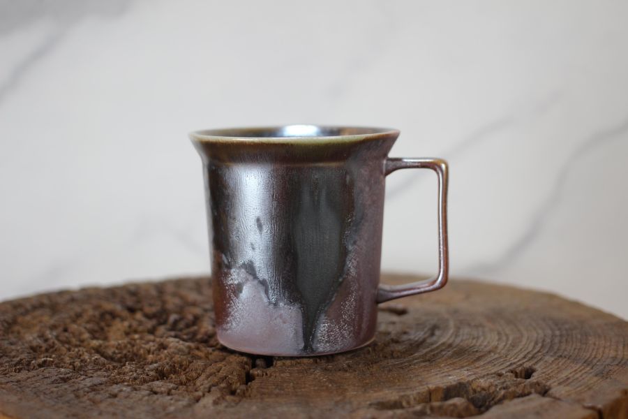 240ml 柴燒古銅金 方韻杯 咖啡杯 台灣鶯歌製 
