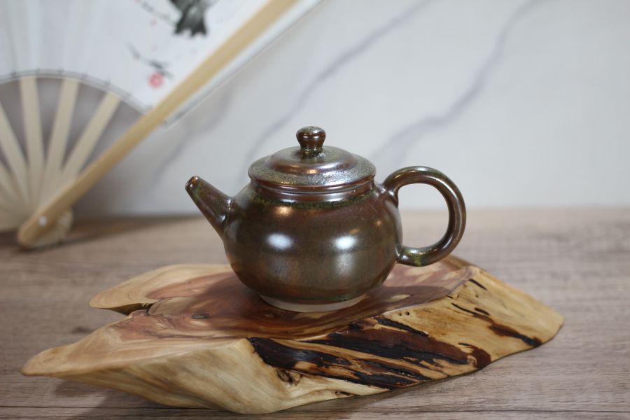 天目釉 柴燒茶壺-葉敏祥老師 