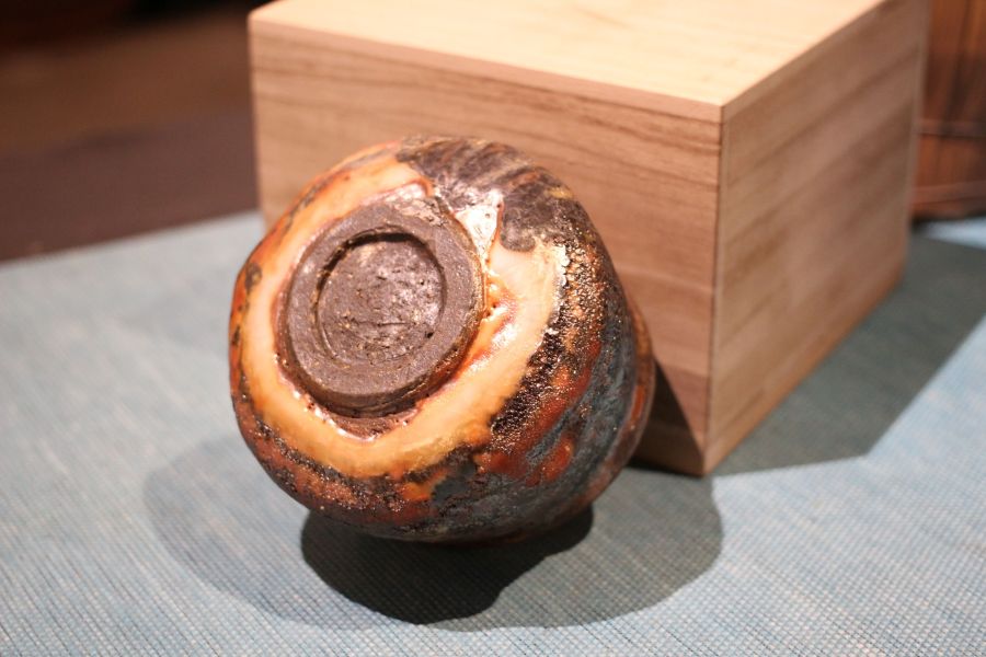 志野釉 柴燒重落灰茶碗-張膺康老師 