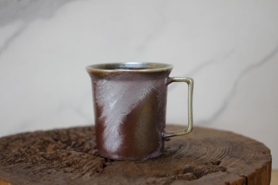 240ml 柴燒古銅金 方韻杯 咖啡杯 台灣鶯歌製 