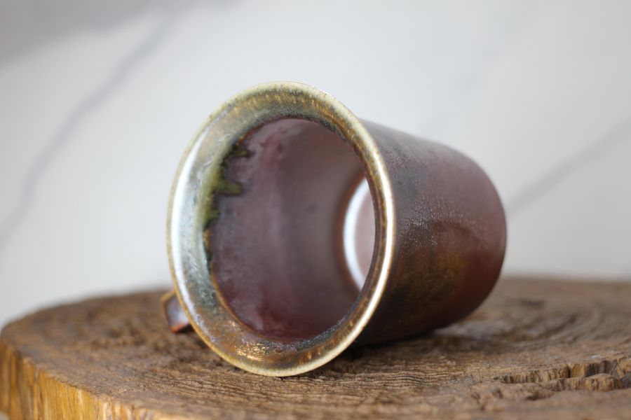 240ml 柴燒古銅金 方韻杯 咖啡杯 台灣鶯歌製 