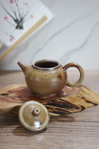 上釉 柴燒小嘴茶壺-葉敏祥老師 