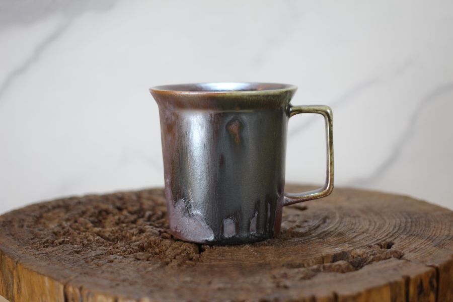 240ml 柴燒古銅金 方韻杯 咖啡杯 台灣鶯歌製 