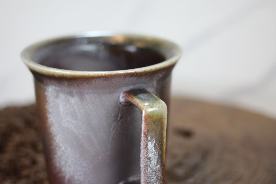 240ml 柴燒古銅金 方韻杯 咖啡杯 台灣鶯歌製 