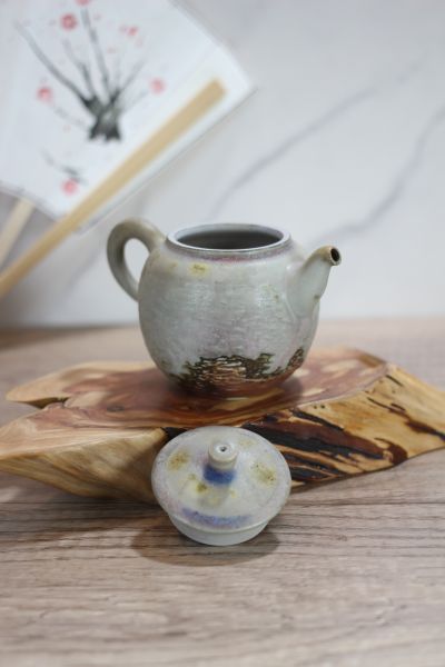 上釉 柴燒落灰茶壺-葉敏祥老師 
