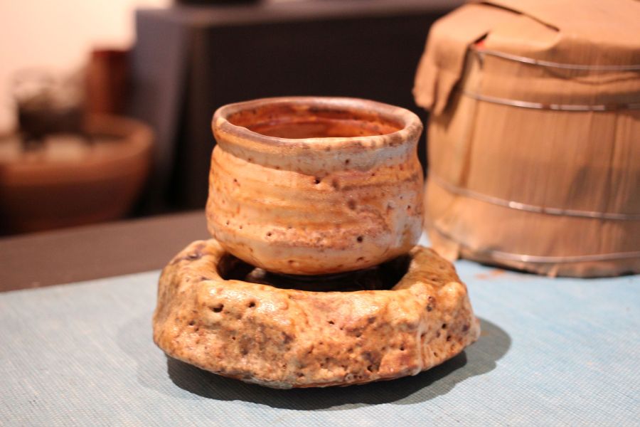 志野釉 柴燒茶碗-張膺康老師 