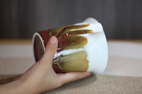 漸層拿鐵 方韻杯 自然釉文創 台灣鶯歌製 240ml 