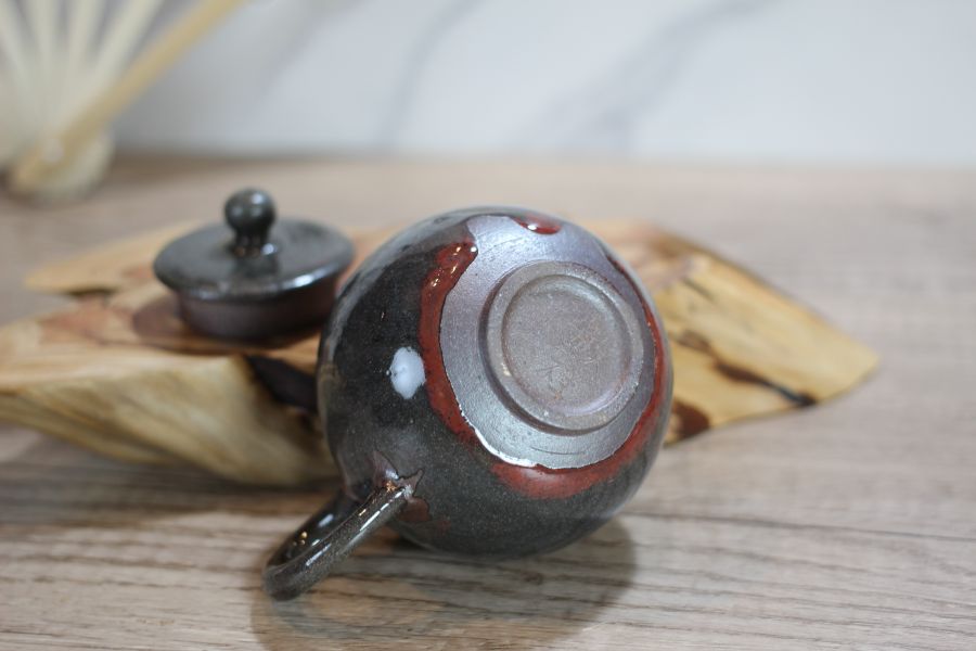 銅紅釉 柴燒茶壺-葉敏祥老師 