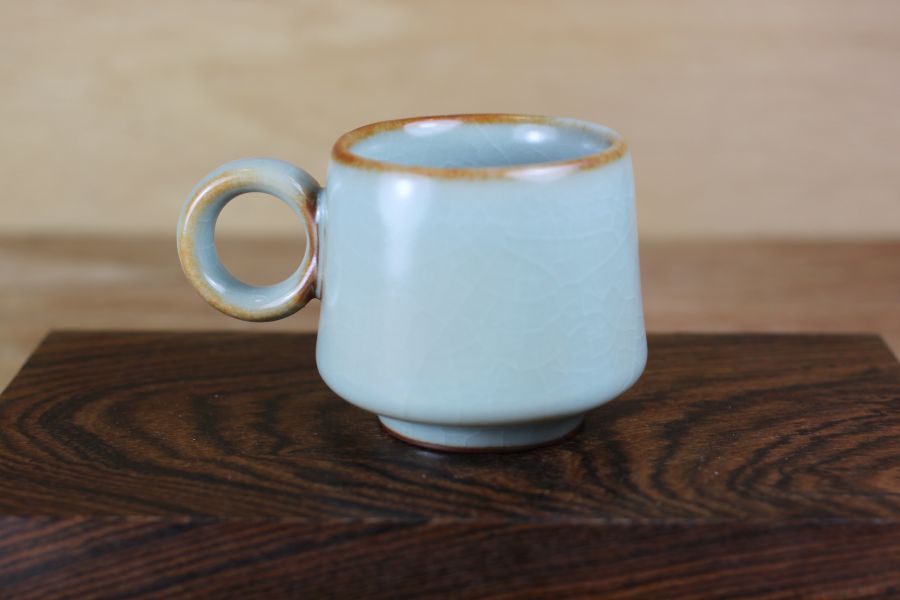 汝窯 咖啡分享杯 自然釉小緣杯 鶯歌製 80ml 