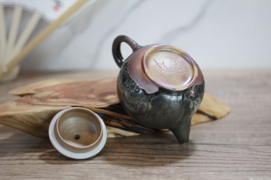 天目釉 柴燒茶壺-葉敏祥老師 