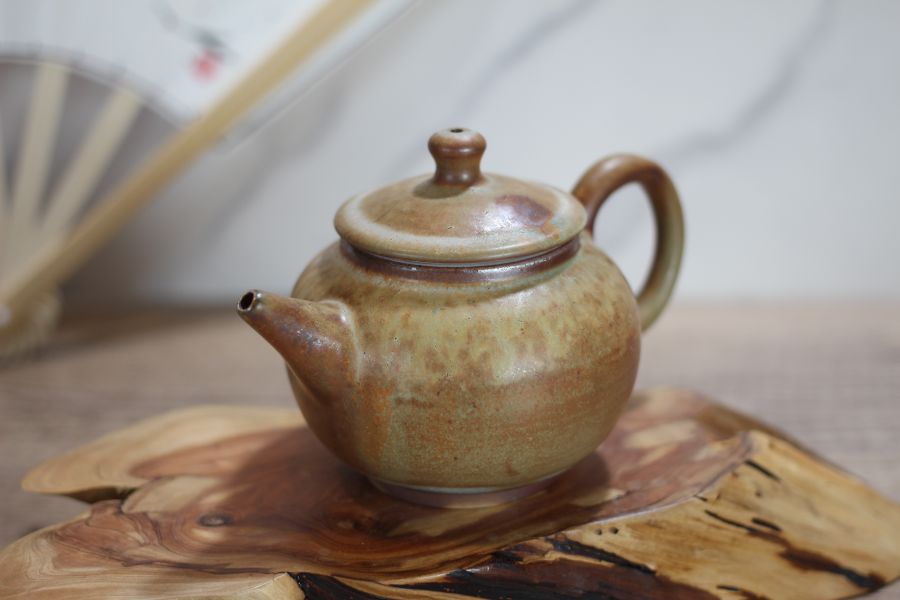上釉 柴燒小嘴茶壺-葉敏祥老師 