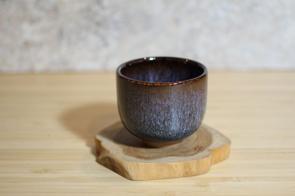 90ml 遠紅外線天目釉 直身圓口茶杯 酒杯 鶯歌名家葉敏祥作 